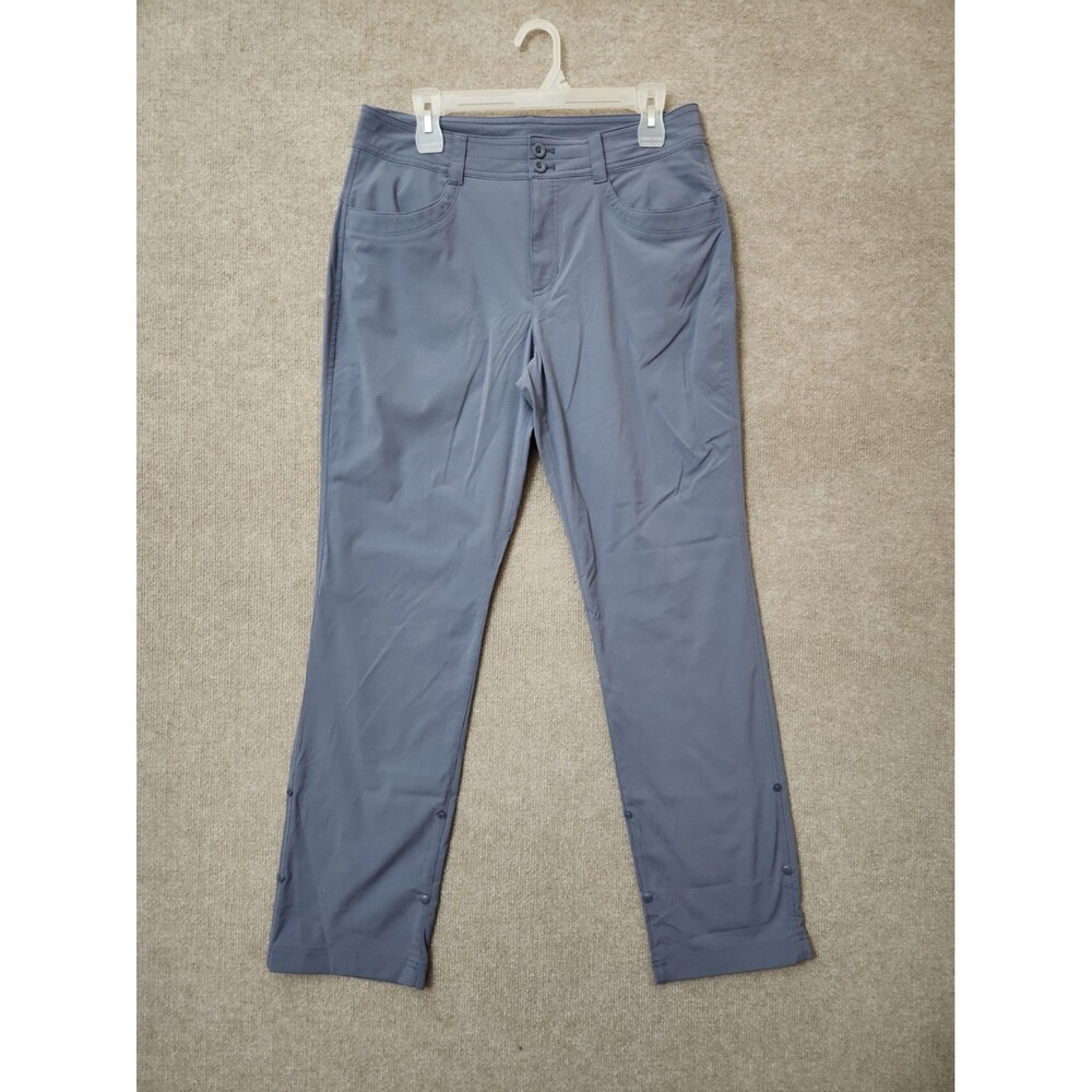 Eddie Bauer Convertible Roll Up Hiking Pants Womens 10 Blue Nylon Stretch